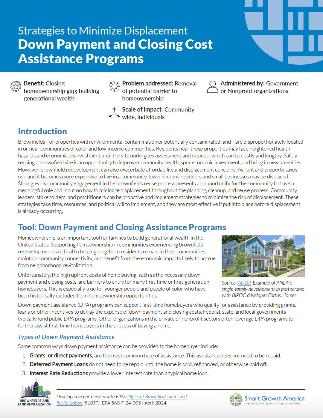 Strategies to Minimize Displacement: Down Payment and Closing Cost Assistance Programs